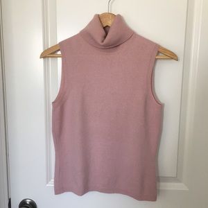 Ann Taylor Pink Turtleneck Cashmere Top